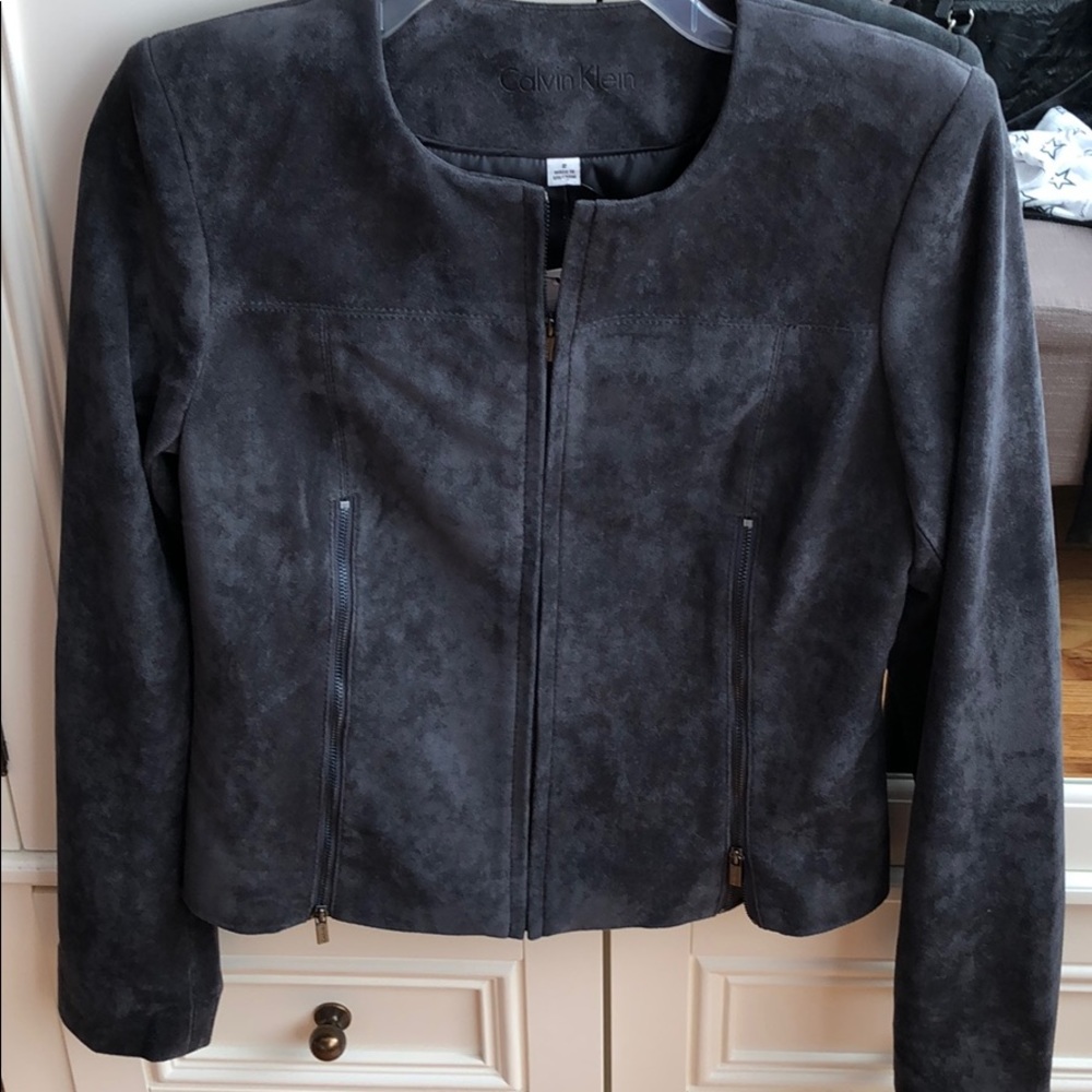 NWT Faux suede grey jacket SUPER SALE